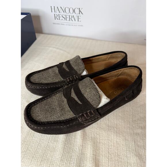 Polo Ralph Lauren Suede Penny Loafers Brown Men’s 10.5D Leather Driving Shoes - Picture 1 of 8